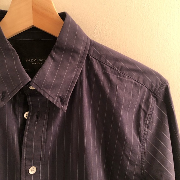 Rag & Bone Fit 2 Shirt in Navy with White Stripes (size XS) - Picture 2 of 5